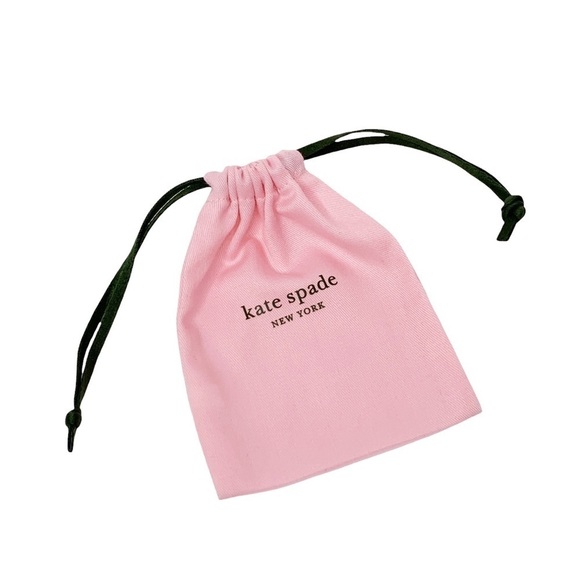 kate spade NEW YORK Jewelry dust bag Pink with Olive green drawstring NEW - Picture 1 of 3